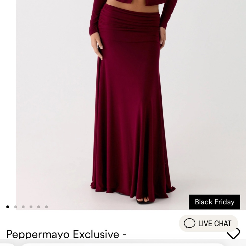 Peppermayo Burgundy Maxi Skirt